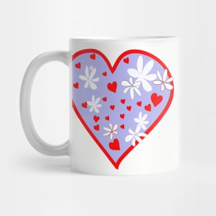 Valentine Heart with Flowers Mug